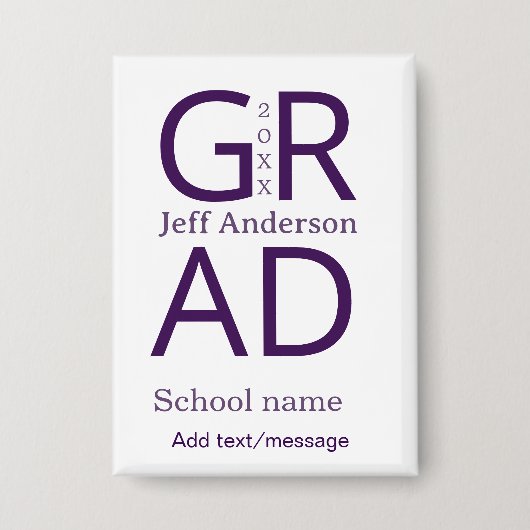 Grad typografie moderne afstuderen eenvoudig minim button (Voorkant)