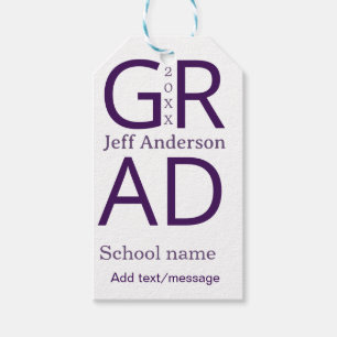 Grad typografie moderne afstuderen eenvoudig minim cadeaulabel