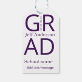 Grad typografie moderne afstuderen eenvoudig minim cadeaulabel (Achterkant)