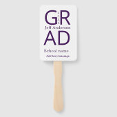 Grad typografie moderne afstuderen eenvoudig minim handwaaier (Achterkant)