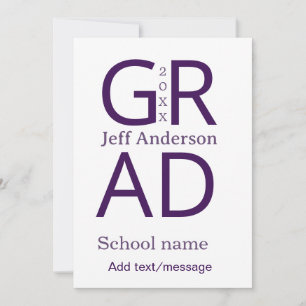 Grad typografie moderne afstuderen eenvoudig minim kaart