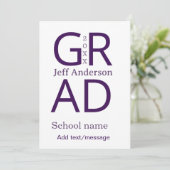 Grad typografie moderne afstuderen eenvoudig minim kaart (Staand voorkant)