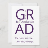 Grad typografie moderne afstuderen eenvoudig minim kaart (Achterkant)