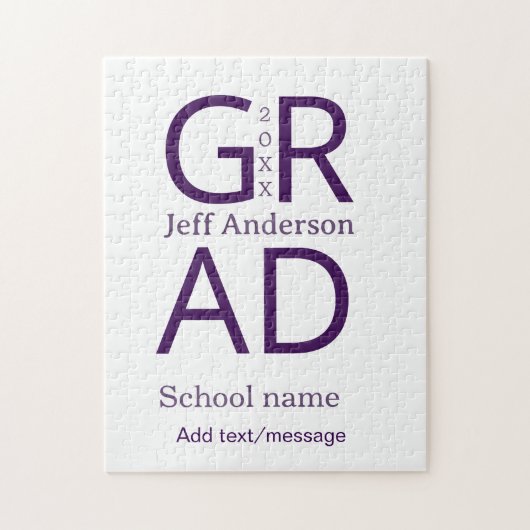 Grad typografie moderne afstuderen eenvoudig minim legpuzzel (Verticaal)