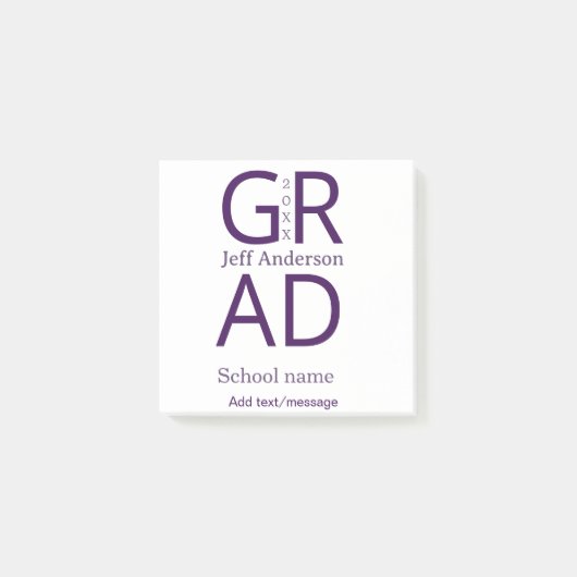 Grad typografie moderne afstuderen eenvoudig minim post-it® notes (Voorkant)