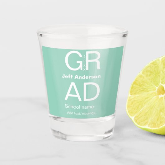 Grad typografie moderne afstuderen eenvoudig minim shot glas (Voorkant)