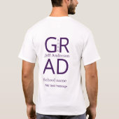 Grad typografie moderne afstuderen eenvoudig minim t-shirt (Achterkant)