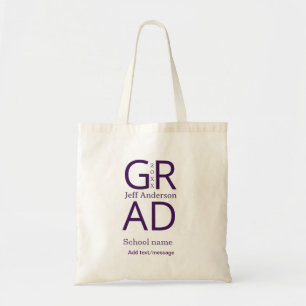 Grad typografie moderne afstuderen eenvoudig minim tote bag