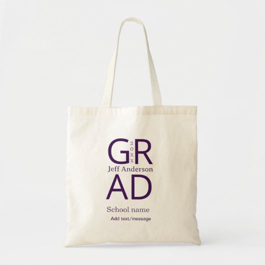Grad typografie moderne afstuderen eenvoudig minim tote bag (Voorkant)