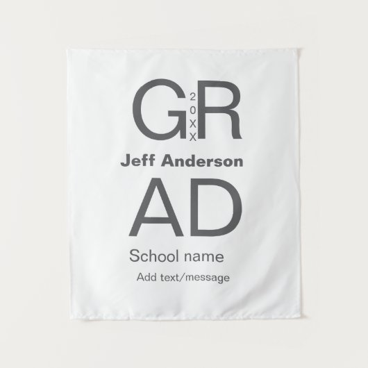 Grad typografie moderne afstuderen eenvoudig minim wandkleed (Voorkant)