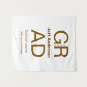 Grad typografie moderne afstuderen eenvoudig minim wandkleed (Voorkant (horizontaal))