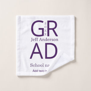 Grad typografie moderne afstuderen eenvoudig minim washandje