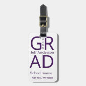 Grad typography modern graduation simple minimal c bagagelabel (Voorkant verticaal)