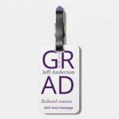 Grad typography modern graduation simple minimal c bagagelabel (Achterkant verticaal)