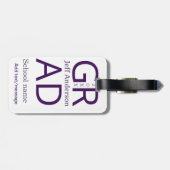 Grad typography modern graduation simple minimal c bagagelabel (Achterkant horizontaal)