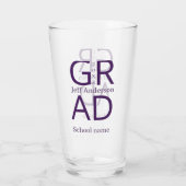 Grad typography modern graduation simple minimal c glas (Achterkant)