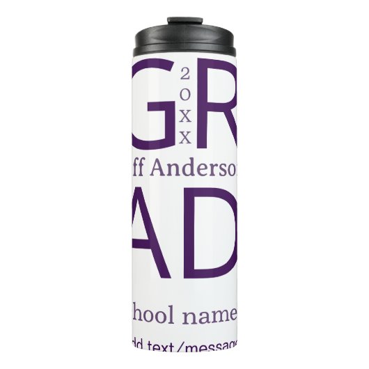 Grad typography modern graduation simple minimal c thermosbeker (Voorkant)