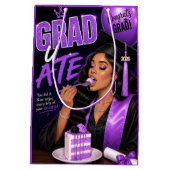 Grad U At Zwarte Vrouw Paars Zwarte Afstuderen Medium Cadeauzakje (Achterkant)