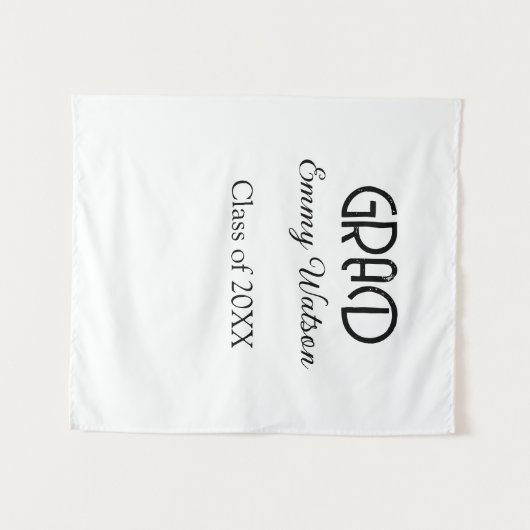 Grad vet letter afstuderen naam klas van 20XX sim Wandkleed (Voorkant (horizontaal))