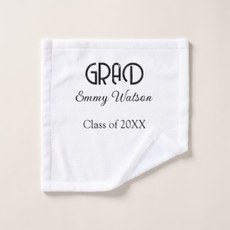 Grad vetgedrukte letter afstudeernaam klas van 20X Washandje