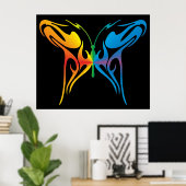 Gradated Butterfly Poster (Thuiskantoor)