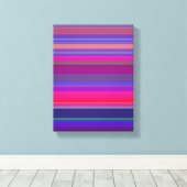 Gradatie Stripes Paars Roze Blauw Canvas Afdruk (Insitu (Houten vloer))