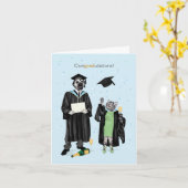 Gradaties Dotty Dog en Kat Viering Kaart (Gele Bloem)