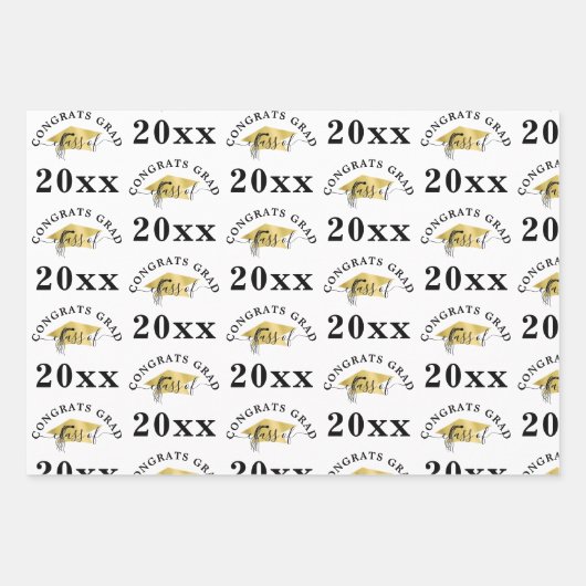 Gradation Modern Gold Foil Pet Class Year Black Inpakpapier Vel (Voorkant 2)