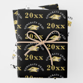 Gradation Modern Gold Foil Pet Class Year Black Inpakpapier Vel (In situ)