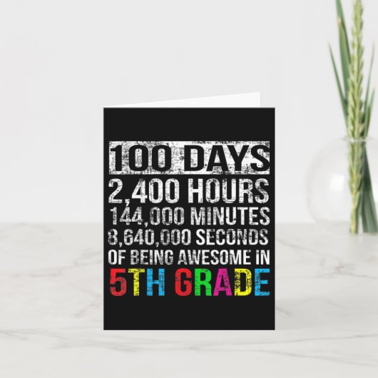 Grade 100 dag aftellen 100 dagen van school gesche kaart (Voorkant)