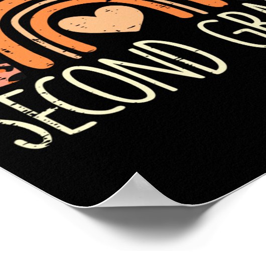 Grade 2e regenboog eerste dag van school leraar me poster (Hoek)