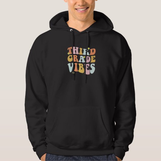 Grade 3 Teachers Students  Hippie Third Grade Vibe Hoodie (Voorkant)