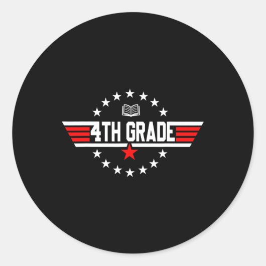 Grade 4e klas terug naar school eerste dag BO Ronde Sticker (Voorkant)