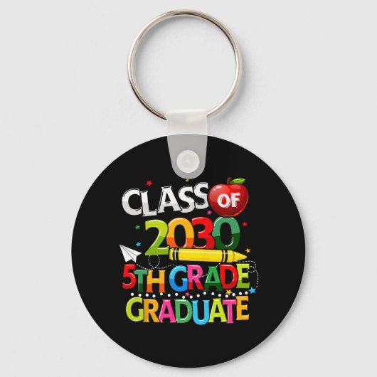 Grade Afstuderen CL van 2030 Laatste dag van Schoo Sleutelhanger (Voorkant)