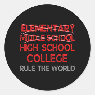 Grade Afstuderen Funny Middle School Afstuderen Ronde Sticker