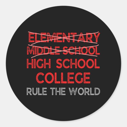 Grade Afstuderen Funny Middle School Afstuderen Ronde Sticker (Voorkant)