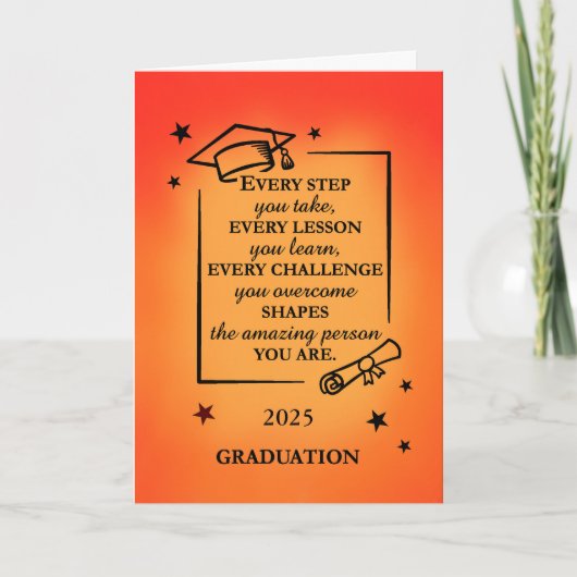 Grade Afstuderen Inspirerend Quote en levendige zo Kaart (Voorkant)