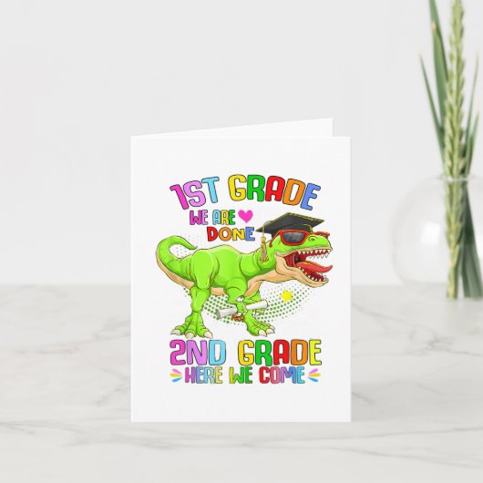 Grade Afstuderen T-rex Laatste dag van School 1e A Kaart (Voorkant)