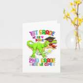 Grade Afstuderen T-rex Laatste dag van School 1e A Kaart (Gele Bloem)
