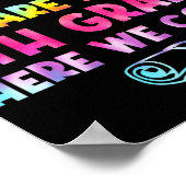 Grade Afstuderen Tie Dye 5e Grade Hier komen we Poster (Hoek)