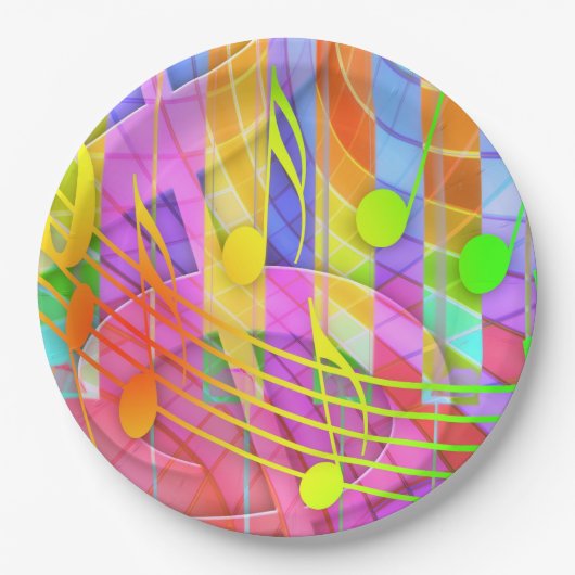 Grade Clef Muziek Eenvoudige Esthetische Papier Bo Papieren Bordje (Voorkant)