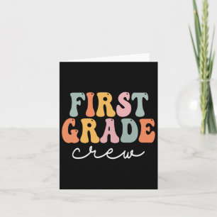 Grade Crew Retro Groovy  Eerste Dag van de School Kaart