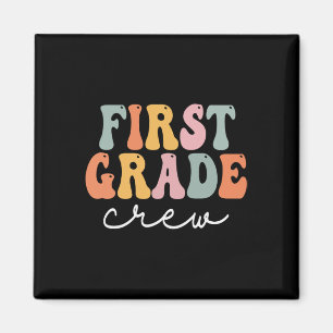 Grade Crew Retro Groovy  Eerste Dag van de School Magneet
