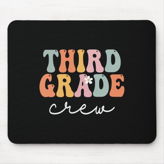 Grade Crew Retro Groovy Eerste Dag van de School Muismat (Voorkant)