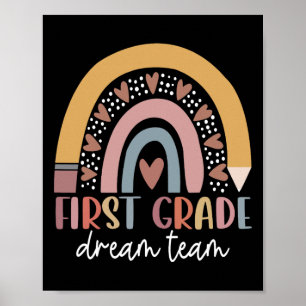 Grade Dream Team Teacher Kinder terug naar school  Poster