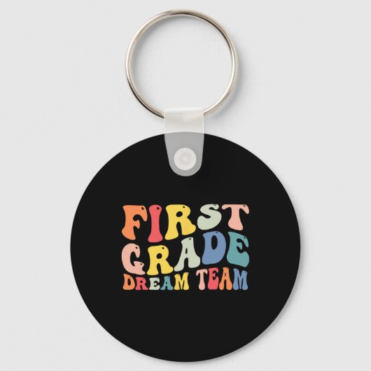 Grade Dream Team Teachers Boys Kinder Retro Terug Sleutelhanger (Voorkant)