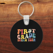 Grade Dream Team Teachers Boys Kinder Retro Terug Sleutelhanger (Voorkant)