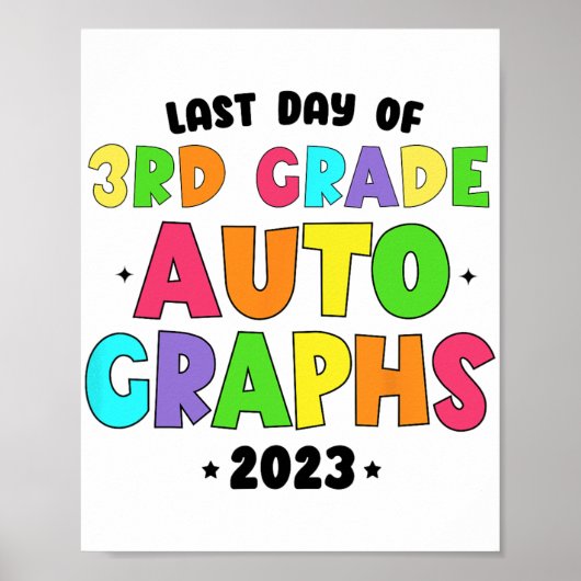 Grade laatste dag van school handtekeningen poster (Voorkant)