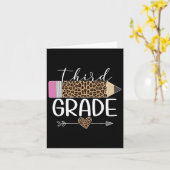 Grade Leopard Pencil Terug naar School Teachers St Kaart (Gele Bloem)