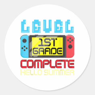Grade Level Complete Gamer Laatste dag van School Ronde Sticker